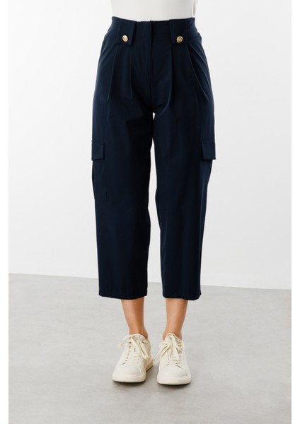 Paraşüt Kumaş Pileli Pantolon