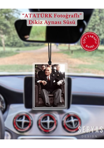 Atatürk Özel Fotoğraflı Dikiz Aynası Süsü Araba Süsü Araba Hediyesi