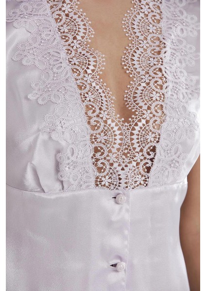 Kadın 6'lı Gelin Çeyiz Seti Saten Gecelik Sabahlık Pijama Takımı Şortlu Takım Terlik Hediyeli