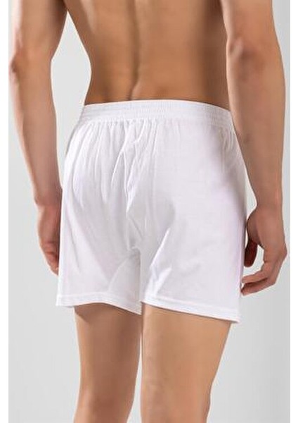 Erkek Pamuklu Rahat Kesim Düz Desenli Boxer 3'lü Paket Beyaz Renkli Konfor fırsatları