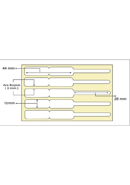 72X10MM Kuyumcu Etiketi Pp Parlak - 65MICRON