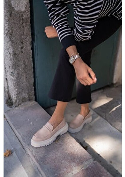 Lopes Kadin Nude Oxford Ayakkabı