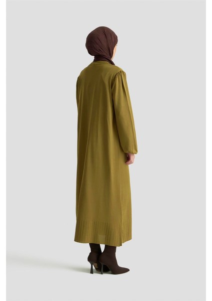 Basic Triko Elbise 25KTD956 Yağ Yeşili indirimleri