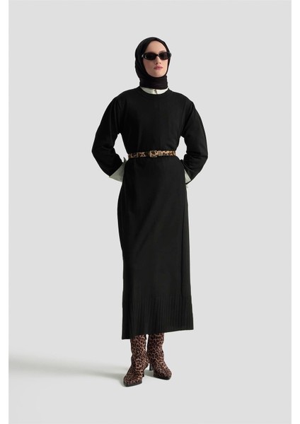 Basic Triko Elbise 25KTD956 Siyah fiyatları