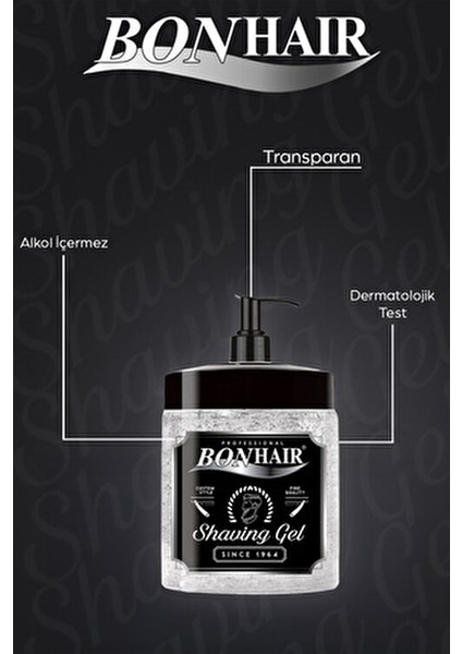 Professional Bonhair Tıraş Jeli 1000 ml Yara ve Sivilce Önleyici Transparan Formül indirimleri