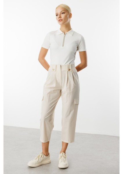 Paraşüt Kumaş Pileli Pantolon