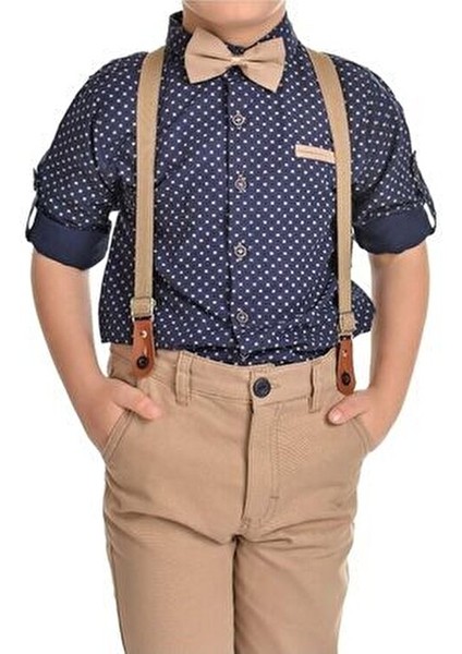 Erkek Çocuk Lacivert Oxford Gömlekli Papyonlu Takım fiyatları