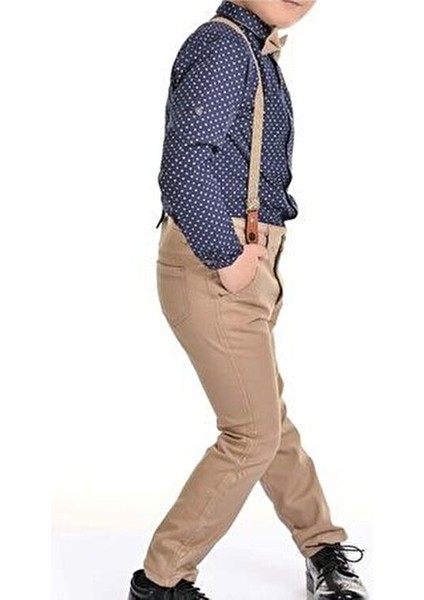 Erkek Çocuk Lacivert Oxford Gömlekli Papyonlu Takım modelleri