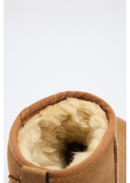 Bot 2519 - İçi Kürklü Kalın Tabanlı Taba Süet Kadın Bot fırsatları
