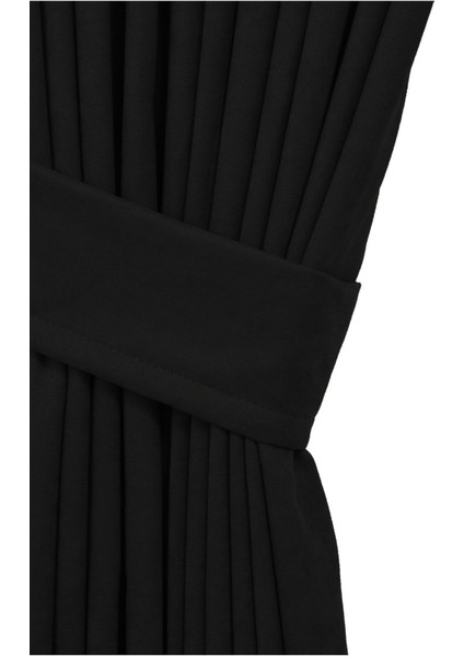 Petek Dokulu Kadife Dokuma Sık (1 x 3)Pileli Fon Perde (Siyah) fiyatları