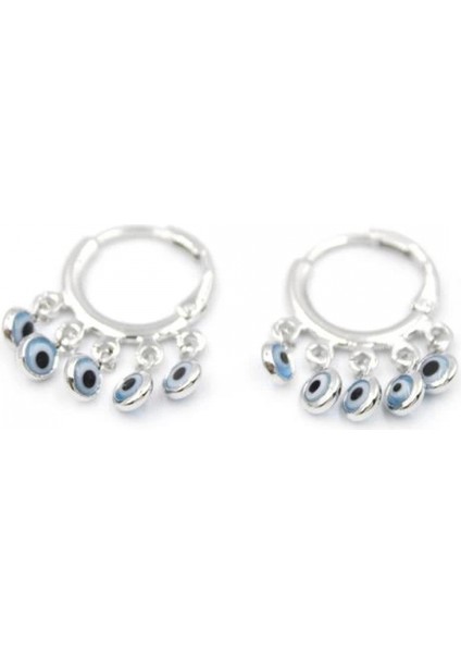 Nazar Boncuklu Küpe - Gümüş