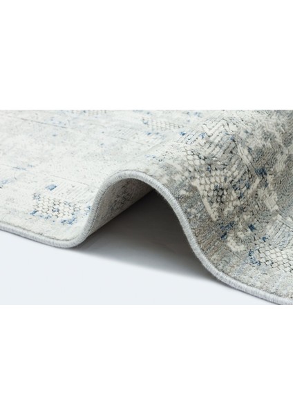 Queen 8102 Mavi - Viskon Bambu Halı | Dokuma Salon Halısı indirimleri