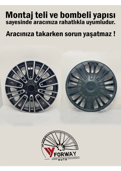 Opel Bütün Modelleri Için Uyumlu 16" Inç Gri-Siyah 4 Adet Jant Kapağı ( Corsa Astra Vectra Vb. ) fırsatları