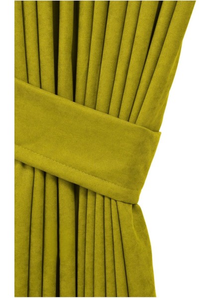 Petek Dokulu Kadife Dokuma Seyrek (1 x 2)Pileli Fon Perde (Yağ Yeşili) fiyatları