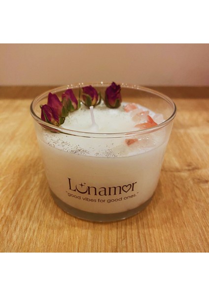 Aşk & Sevgi & Dişil Enerji Tılsımlı Ritüel Mumu – Amber Esanslı Soya Wax – Gül & Pembe Kuvars fiyatları