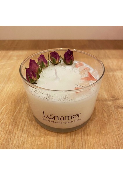Aşk & Sevgi & Dişil Enerji Tılsımlı Ritüel Mumu – Amber Esanslı Soya Wax – Gül & Pembe Kuvars fırsatları