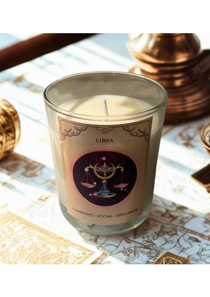 Terazi Burcu Mum – Vanilya Kokulu Soya Mum | Scented Libra Candle – Vanilla Soy Wax– Handmade
