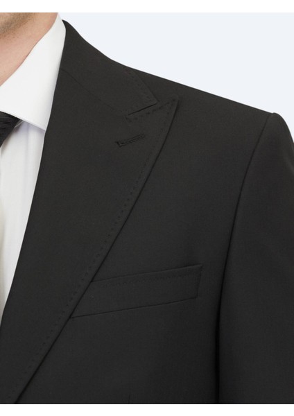 Siyah Çizgili Modern Fit Takım Elbise fırsatları