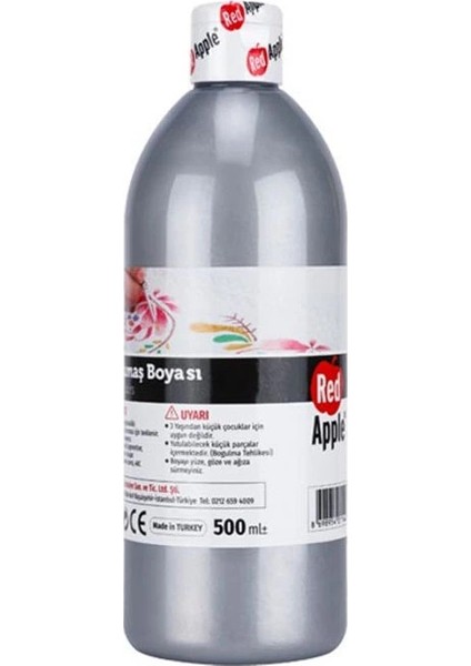 Yaldız Kumaş Boyası 500 Ml. Metalik Gümüş