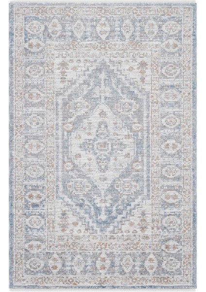 Belina Krem Mavi Salon Halısı Etnik Vintage Klasik Göbekli Bukle Salon Oturma Odası Halısı fiyatları