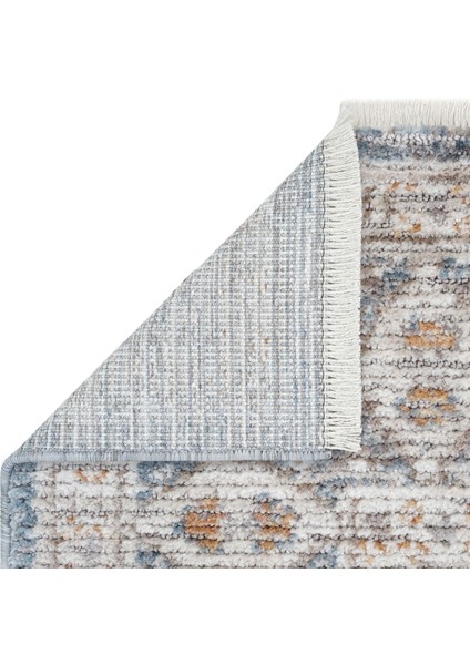 Belina Krem Mavi Salon Halısı Etnik Vintage Klasik Göbekli Bukle Salon Oturma Odası Halısı indirimleri