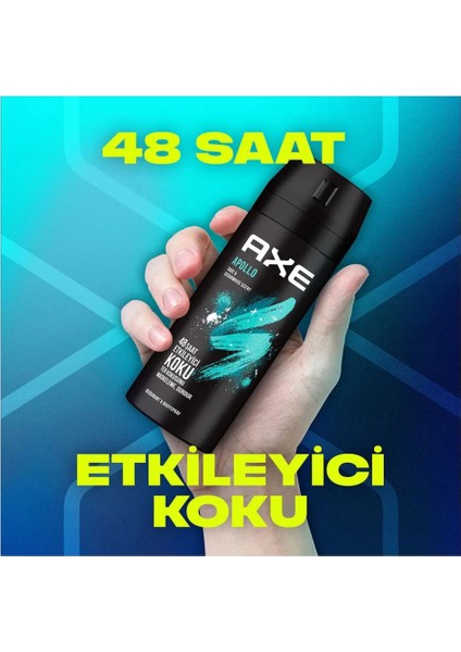 Axe Erkek Sprey Deodorant Apollo 48 Saat Etkileyici Koku Vücut Spreyi 150 ml fırsatları