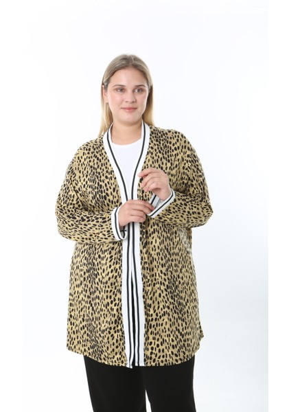 Kadın Likralı Desenli Büyük Beden Hırka fiyatları