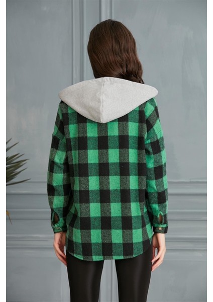 Kadın Çok Renkli Yeşil Oduncu Oversize Ceket Gömlek fiyatları