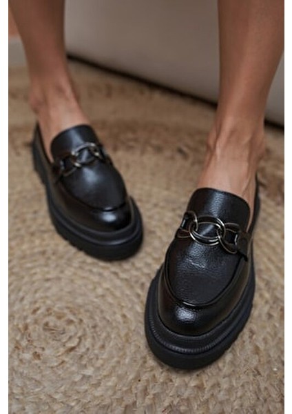 Anabel Kadın Siyah Ithal Toka Detay Oxford Ayakkabı fiyatları