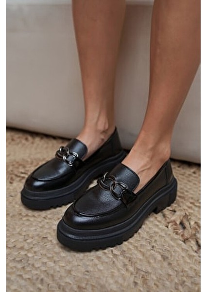 Anabel Kadın Siyah Ithal Toka Detay Oxford Ayakkabı indirimleri
