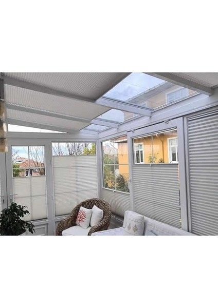 Katlanabilir Cam Balkon Plise Perde Beyaz Renk (Kancalı veya Vidalı Montaj) fırsatları