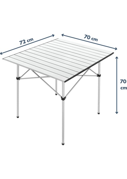 Alüminyum Katlanabilir Kamp ve Piknik Masası - Omuz Askılı Taşıma Çantasıyla Xl - Gümüş indirimleri