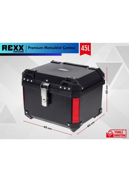 Rexx Motosiklet Arka Çanta 45 Litlere Abs Lüks Kare Çanta fırsatları