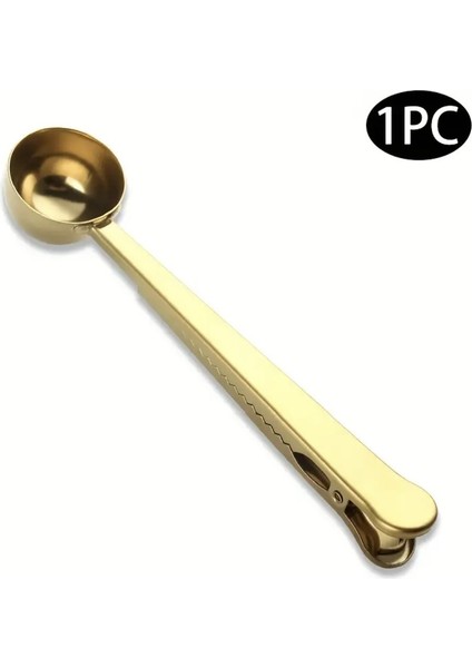 Mandallı Kahve Ölçü Kaşığı Gold Çok Fonksiyonlu Paslanmaz Çelik Kaşık
