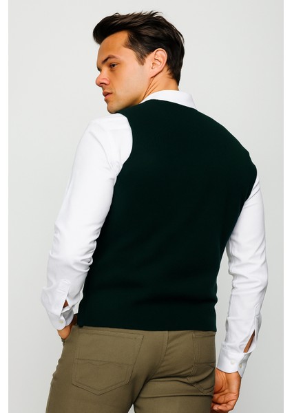 Erkek Ince Triko Düz Yelek Nefti modelleri