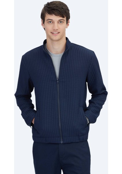 Lacivert Regular Fit Casual Dokuma Mont