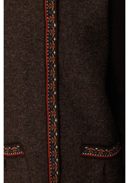 Kadın Kapüşonlu Önü Keçe Yün Kaban K.kahve fırsatları