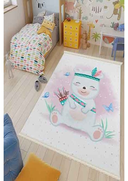 Oyun Halısı Yıkanabilir Antibakteriyel Figür Çeşit Desen Genç/çocuk Odası Halısı Pamuk Taban Saçaklı fiyatları