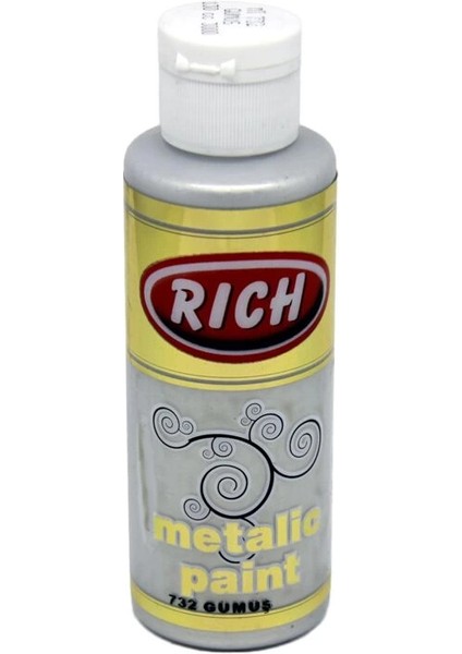 Metalik Akrilik Boya 120 Cc. 732 Gümüş
