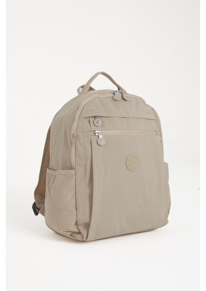 Çok Cepli Kadın Sırt Çantası Orta Boy Günlük HV3059 Bej indirimleri