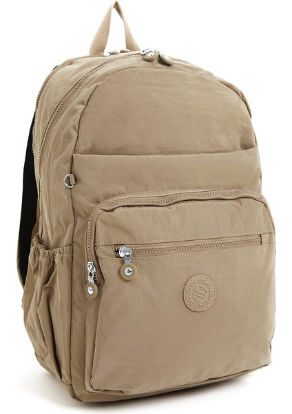 Çok Cepli Kadın Sırt Çantası Büyük Boy Okul ve Günlük HV3062 Koyu Bej fiyatları