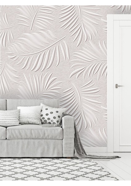 3boyutlu Yapraklar Desenli Silinebilir Sağlıklı Tekstil Duvar Kağıdı