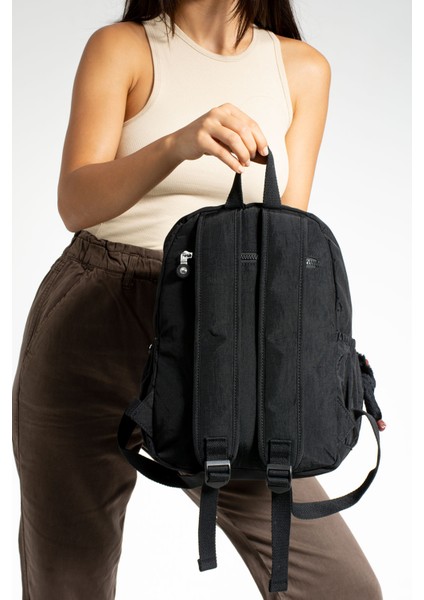 Çok Cepli Kadın Sırt Çantası Orta Boy Günlük HV3001 Siyah fiyatları