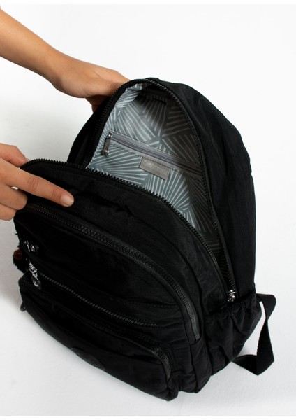 Çok Cepli Kadın Sırt Çantası Orta Boy Günlük HV3001 Siyah modelleri