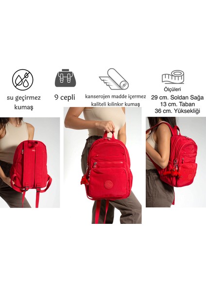 Çok Cepli Kadın Sırt Çantası Orta Boy Günlük HV3001 Siyah indirimleri