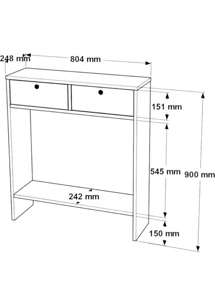 Asimetrik Aynalı Dresuar 2 Kapaklı Hol Antre Beyaz 80CM No1 fırsatları