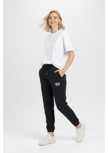 Laci Yazı Nakışlı Kadın Jogger Eşofman Altı 9219M