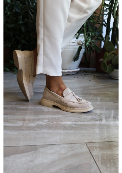 Lore Kadın Günlük Loafer Bej Süet fiyatları