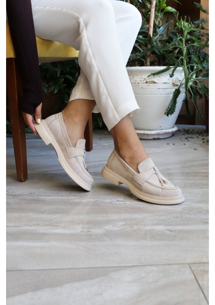 Lore Kadın Günlük Loafer Bej Süet fırsatları