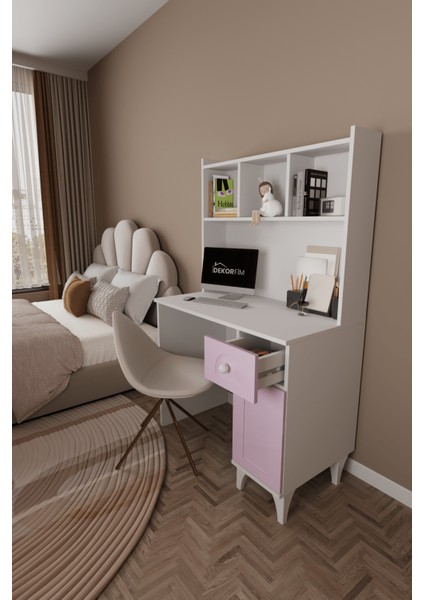 DF09106 Çekmeceli Kapaklı Kitaplıklı Çalışma Masası Bilgisayar Masası fiyatları